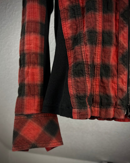Schlüssel Crimson Flannel Zip Up Hoodie
