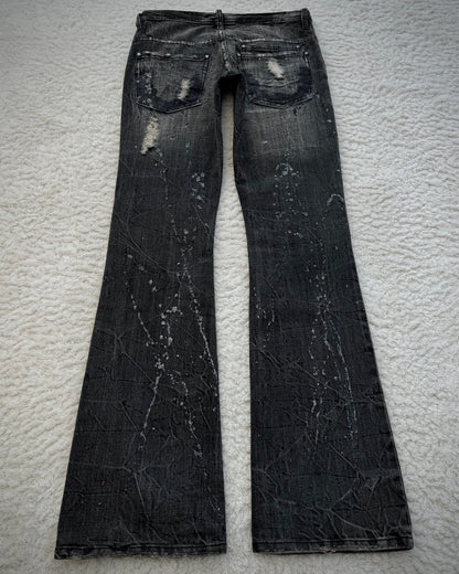 Midas Silver Splatter Coated Distressed Bootcut Denim