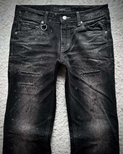 Lagust Silver Splatter Chained Bootcut Jeans
