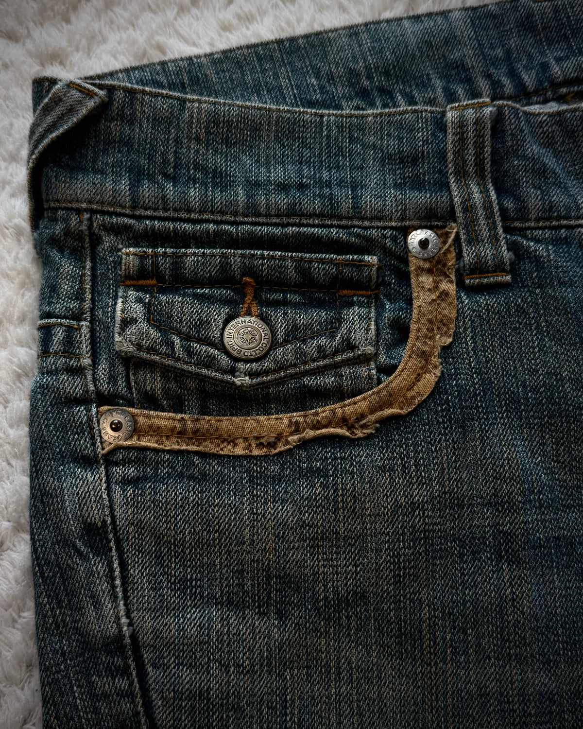 Tornado Mart Python Detailed Mud Washed Spiral Flared Jeans