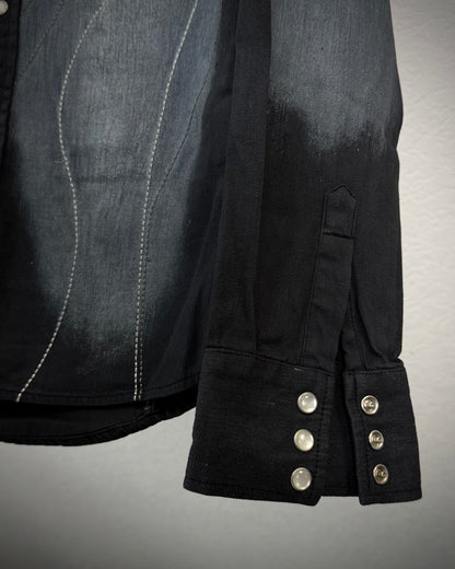 In The Attic Stitched Studded Ocean Button Up Shirt