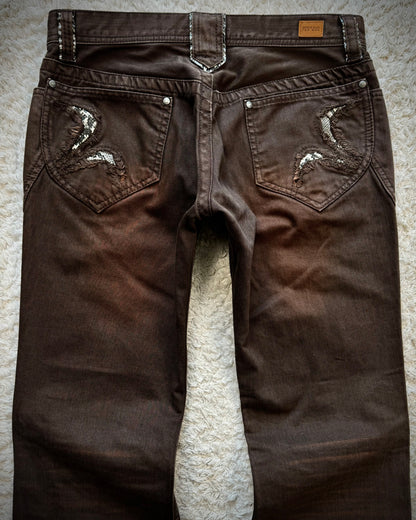 Nicole Club Python Detailed Clawmarks Washed Bootcut Jeans