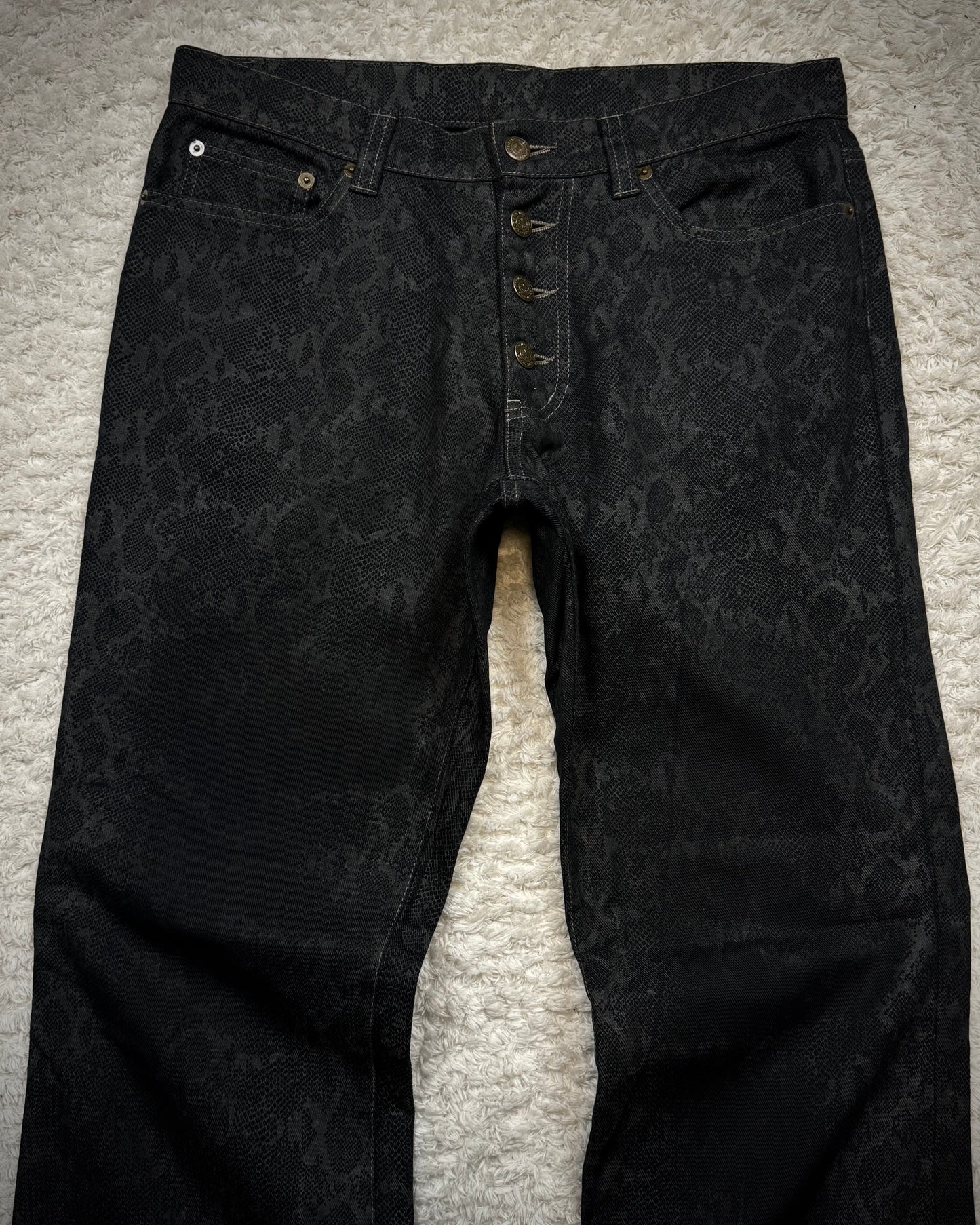 Tornado Mart Python Pattern Flared Pants