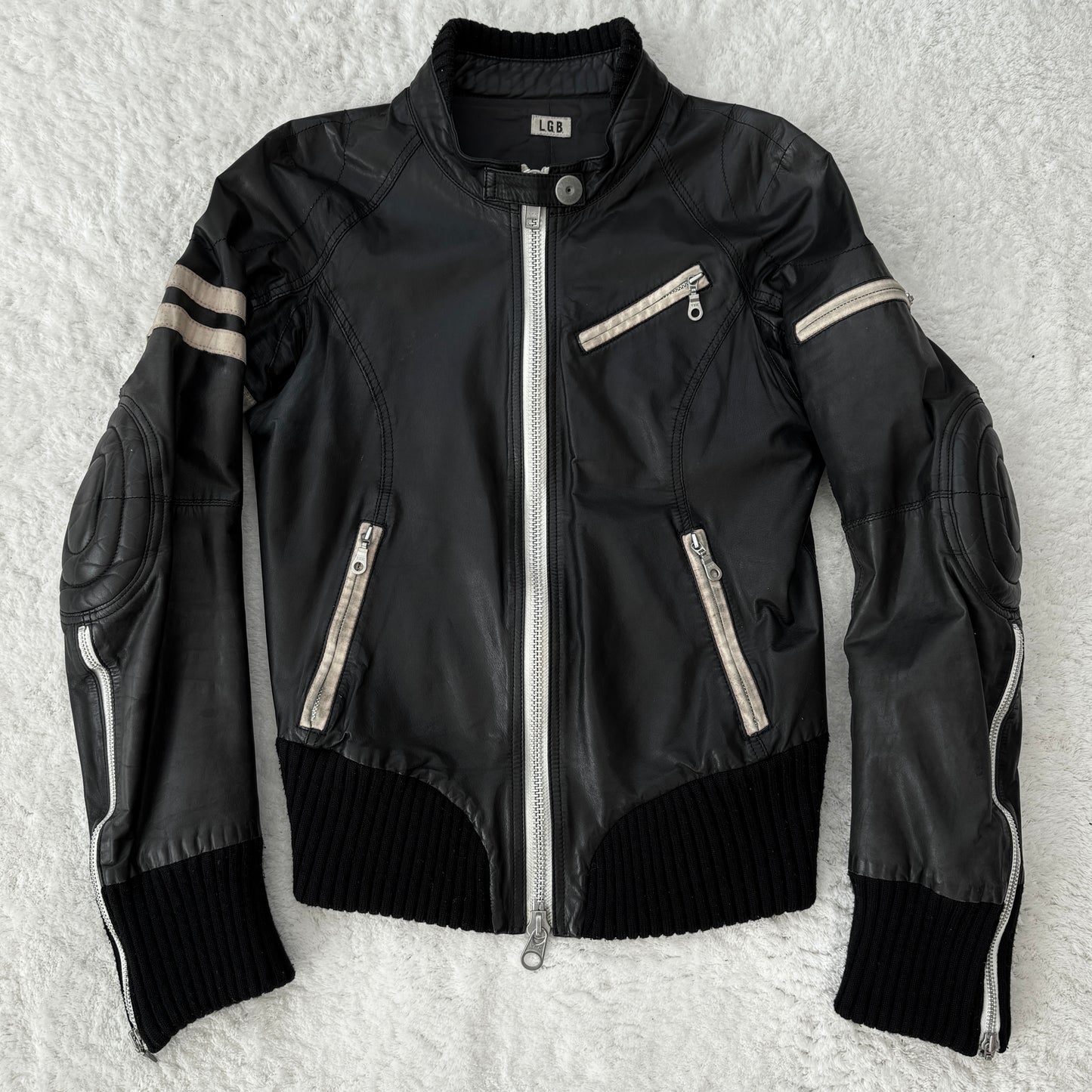 L.G.B. Bat Leather Rider Jacket