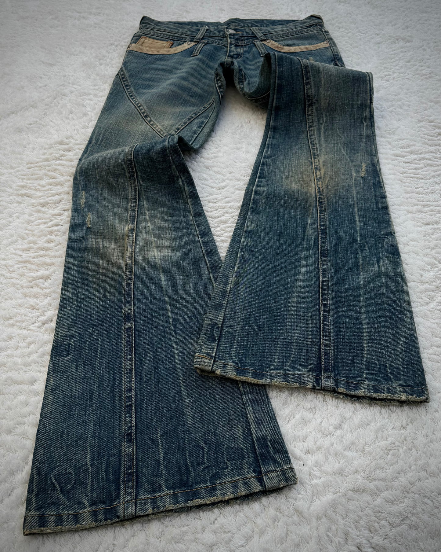 Tornado Mart Sample Mud Washed Flared Jeans