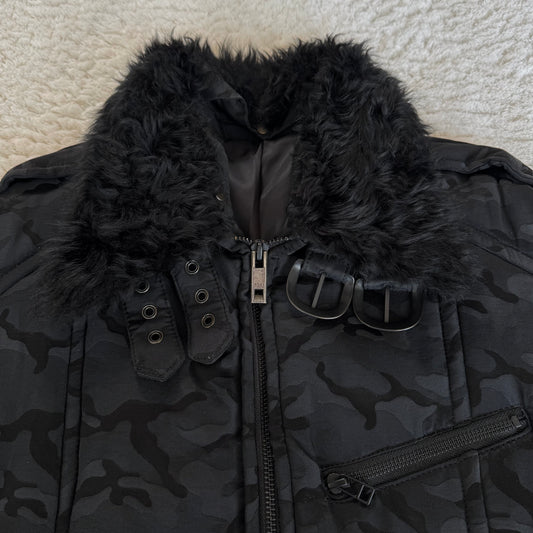 5351 Pour Les Hommes Fur Collar Camo Jacket