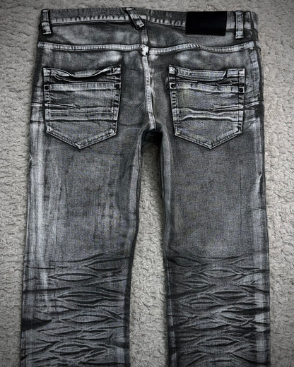 Tornado Mart Metallic Whisker Coated Slim Jeans