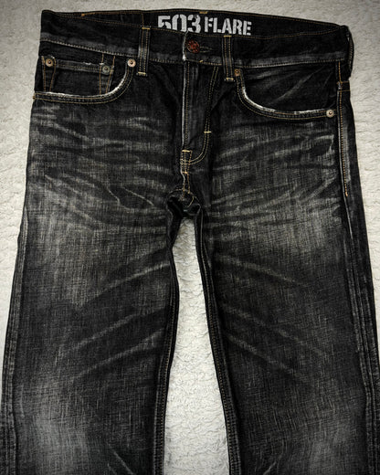 Edwin Clawmarks Washed Flared Jeans