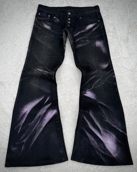 Tornado Mart Purple Washed Flared Jeans