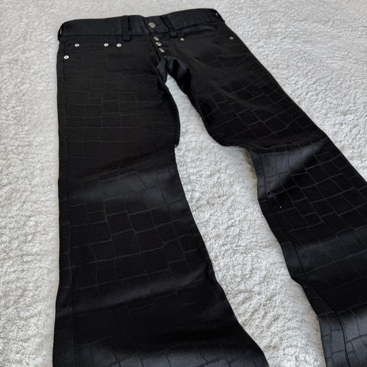Tornado Mart Croco Pattern Flared Suit Pants