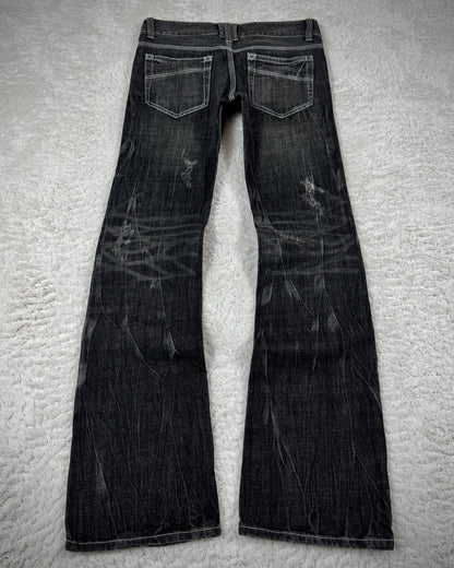 Glad News Smoke Washed Contrast Stitched Bootcut Denim
