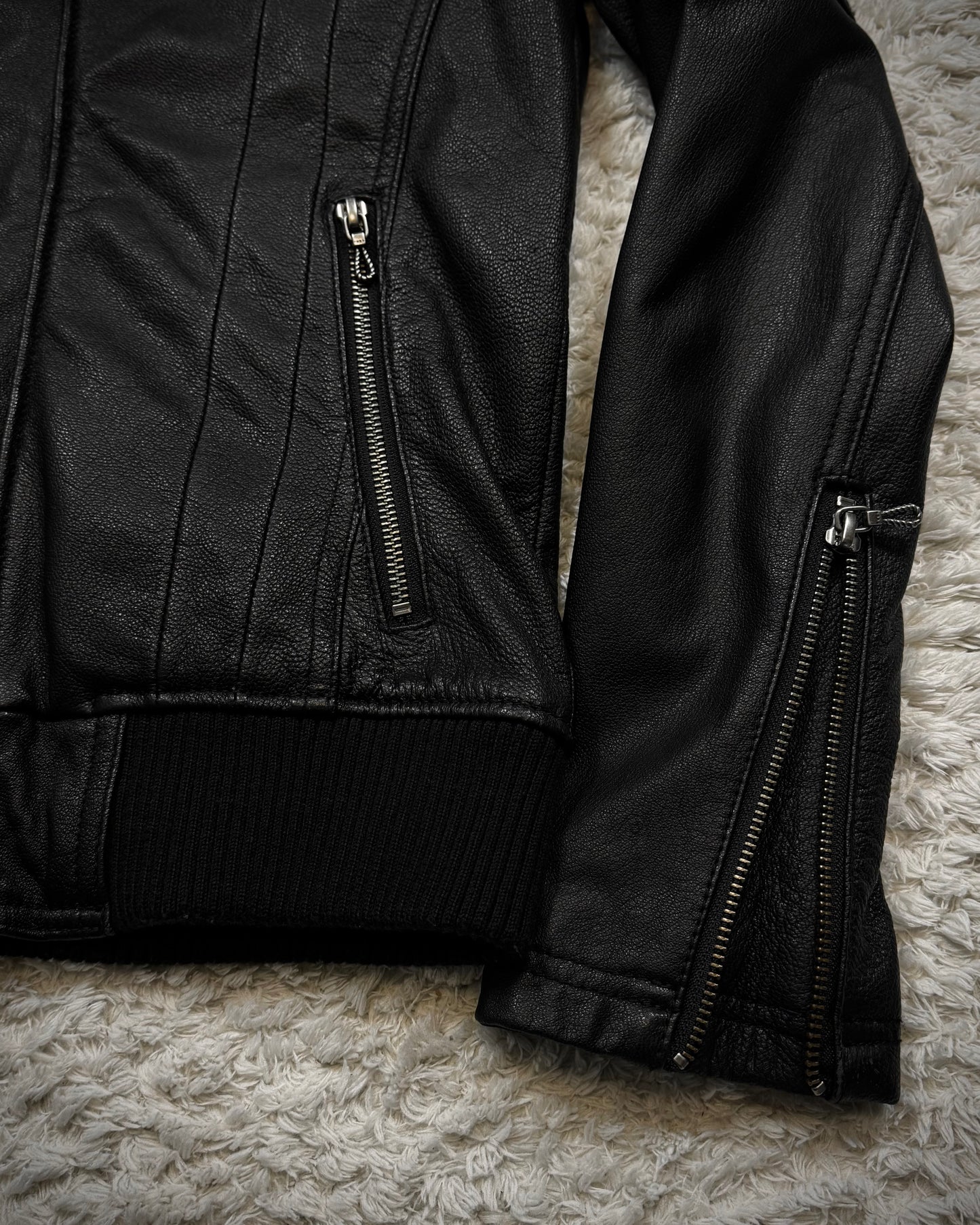 Fuga Asymmetrical Ninja Hooded Leather Jacket