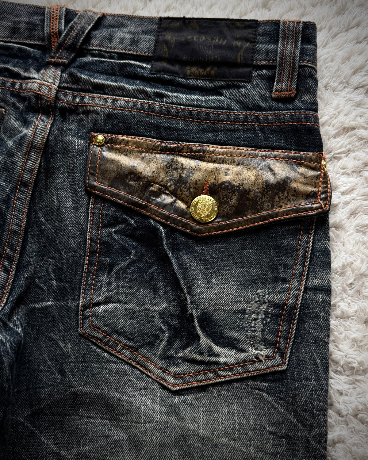 Zero Sail Leather Detailed Vintage Bootcut Jeans
