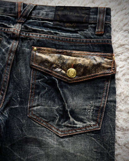 Zero Sail Leather Detailed Vintage Bootcut Jeans