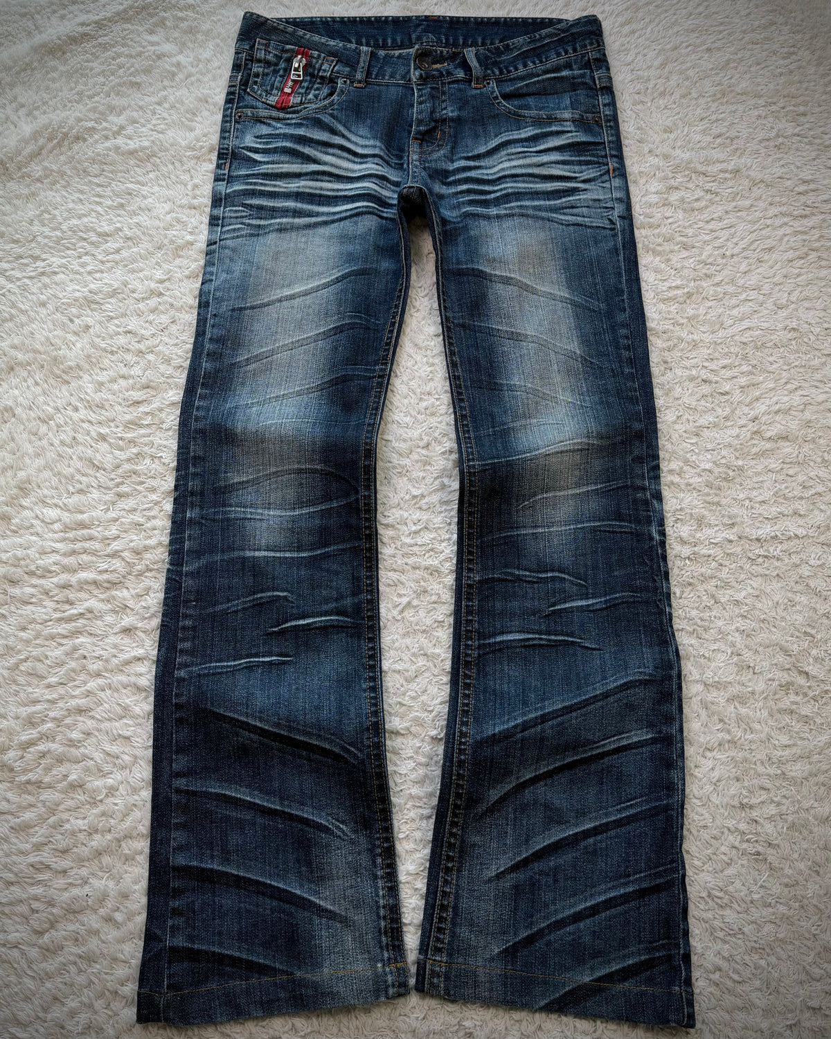 Classical Elf Whisker Washed Vintage Flared Jeans