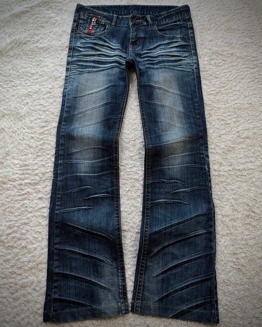 Classical Elf Whisker Washed Vintage Flared Jeans