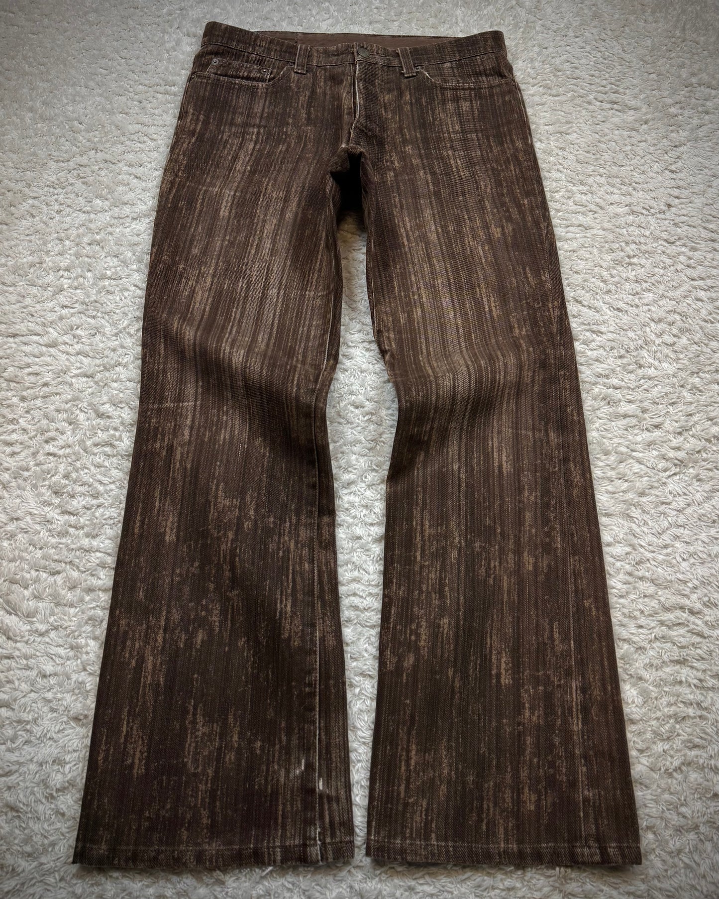 Tornado Mart Wood Textured Bootcut Jeans