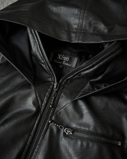 Xfrm Full Zip Hooded Faux Leather Jacket
