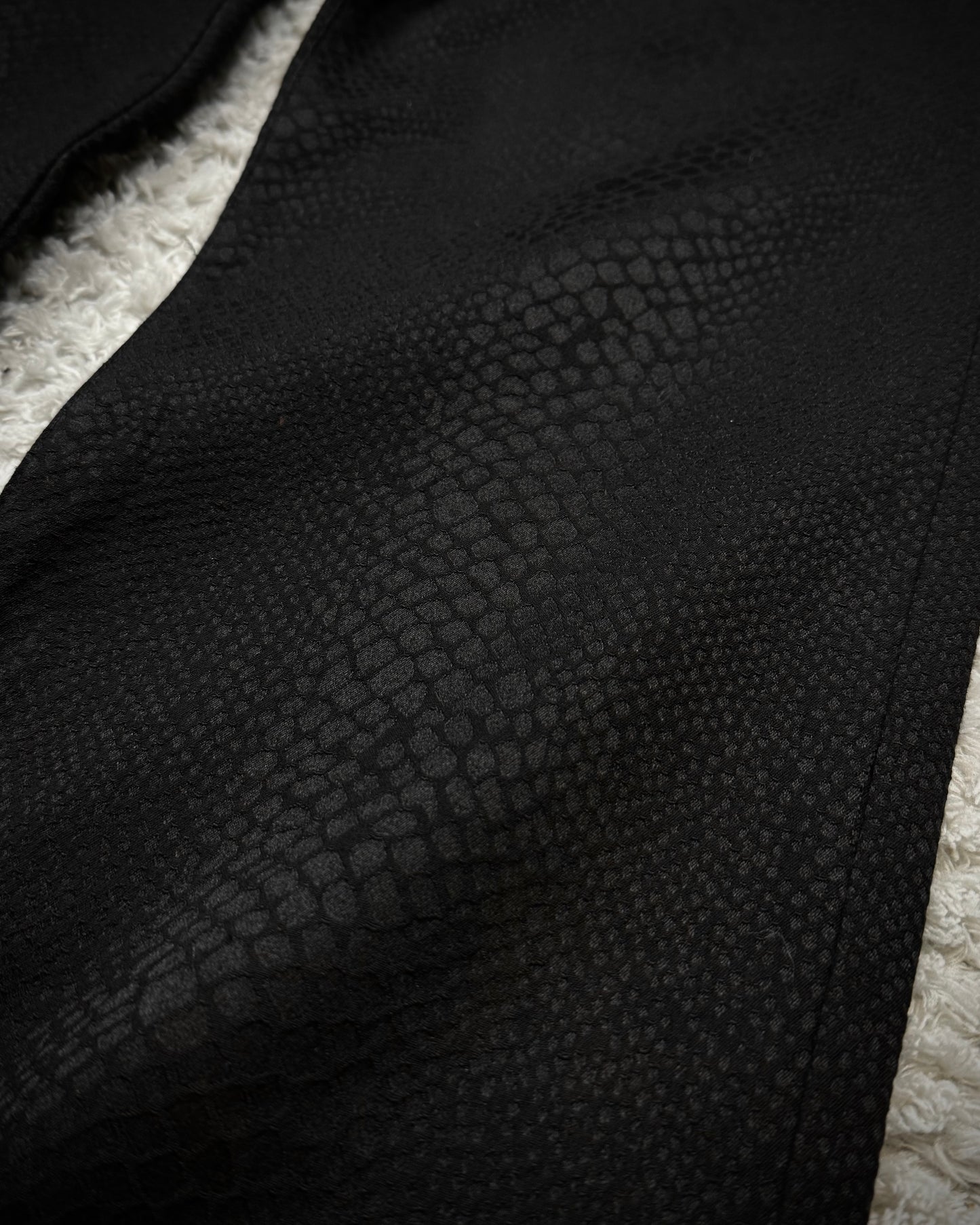 Black Varia Python Shadow Jacquard Dress Pants