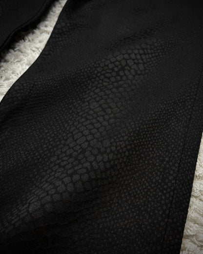 Black Varia Python Shadow Jacquard Dress Pants