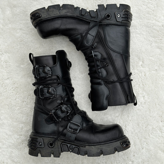 New Rock Metallic Skull Reactor Boots