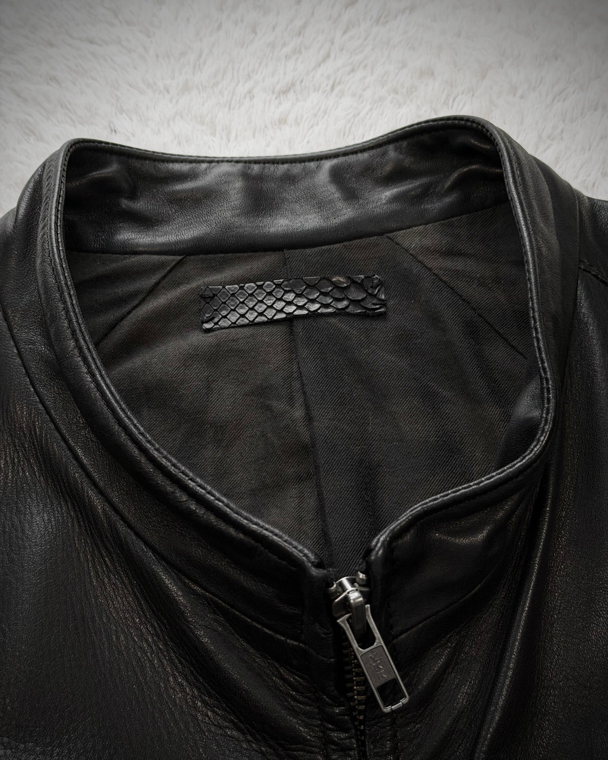 IfSixWasNine Python Elbow Horse Leather Jacket