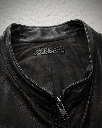 IfSixWasNine Python Elbow Horse Leather Jacket
