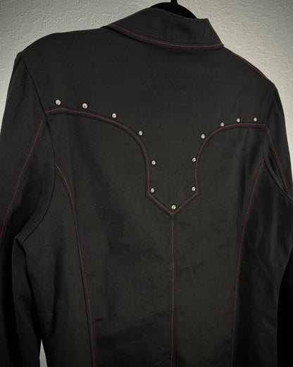 In The Attic Red Thread Studded Blazer
