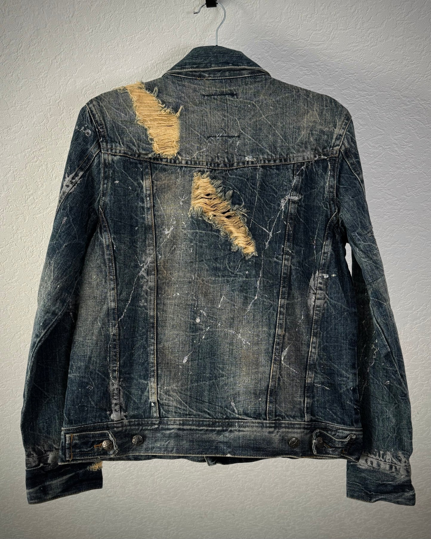 Midas Silver Splatter Distressed Denim Jacket