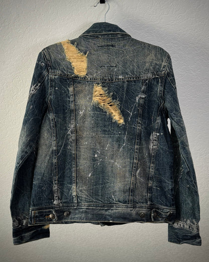Midas Silver Splatter Distressed Denim Jacket