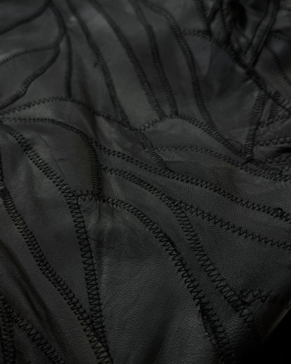 All The Way Scar Stitched Leather Patchwork Jacket