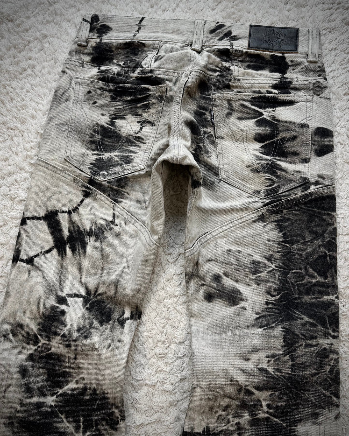 Tornado Mart Smoke Washed Lace Up Flared Jeans