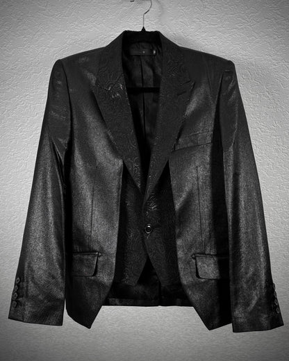 Midas Luster Paisley Jacquard Layered Gilet Blazer