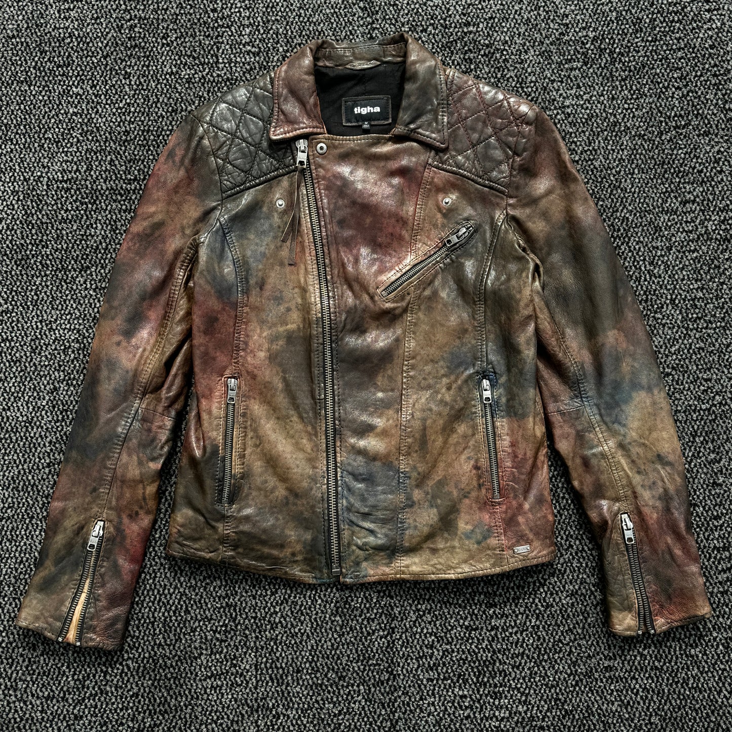 Tigha Faded Sheepskin Leather Jacket