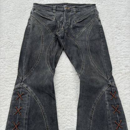 Tornado Mart Dynamic Flared Lace-Up Jeans