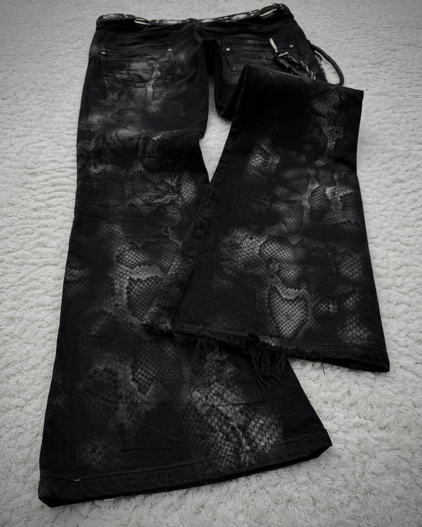 Tornado Mart Python Printed Flared Pants