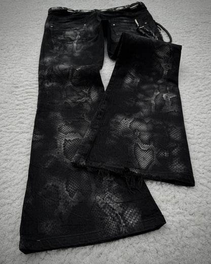 Tornado Mart Python Printed Flared Pants