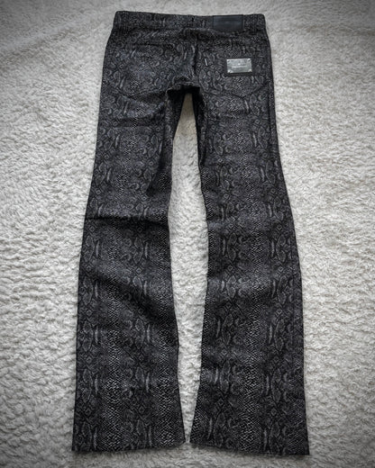 Tornado Mart Woven Python Slim Bootcut Pants