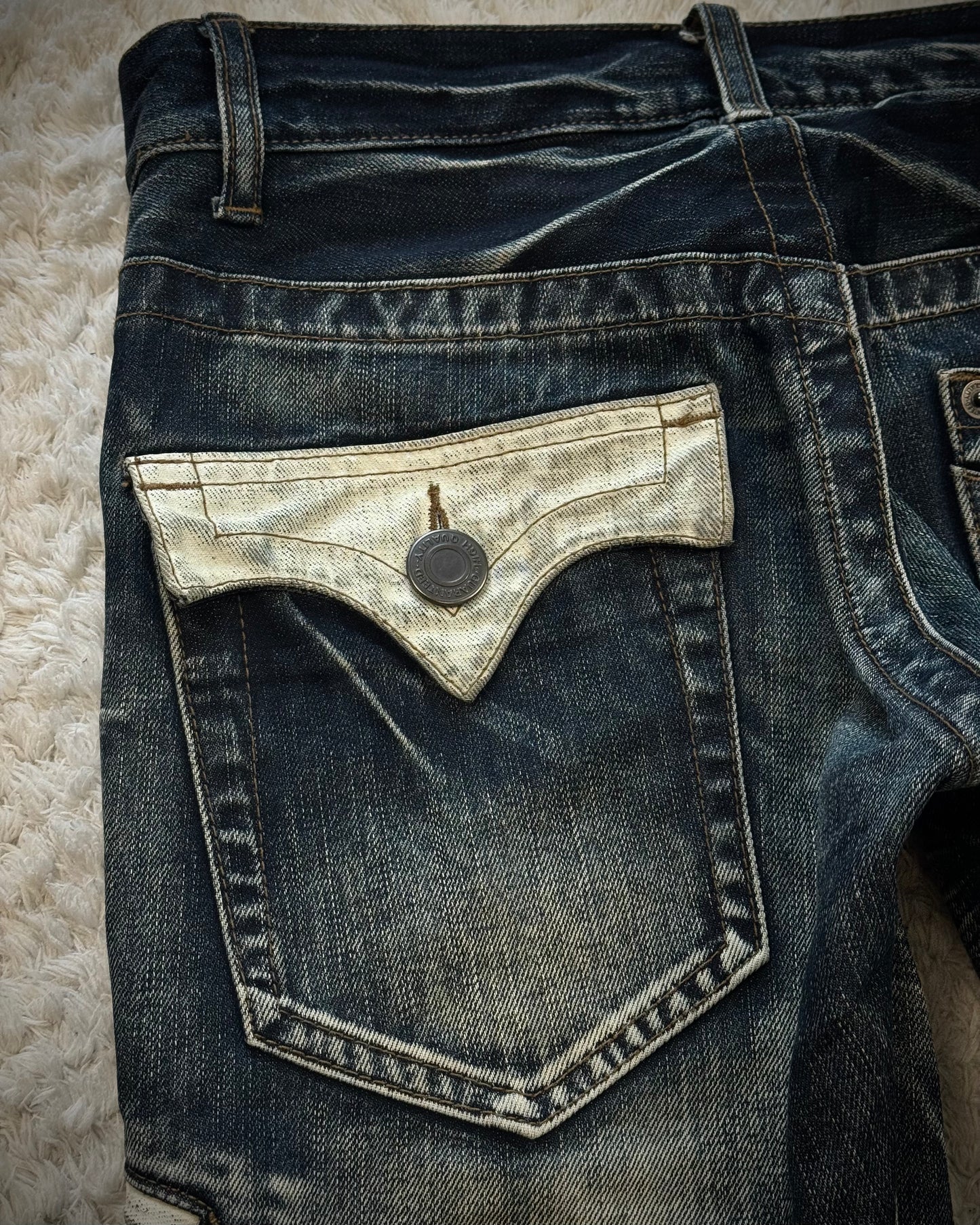 Rattle Trap Vintage Paint Detailed Bootcut Jeans