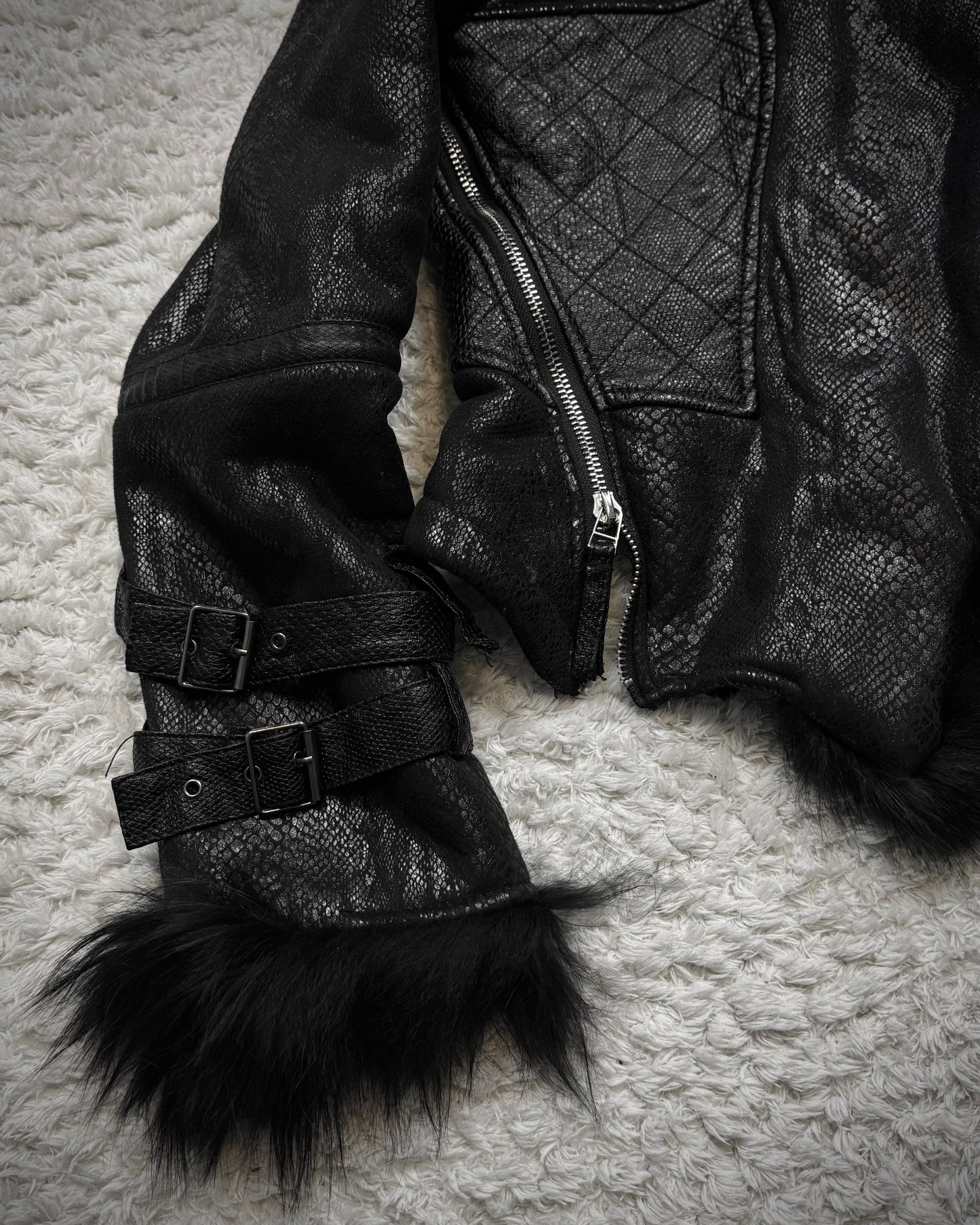 Slinky Python Waxed Fur Jacket