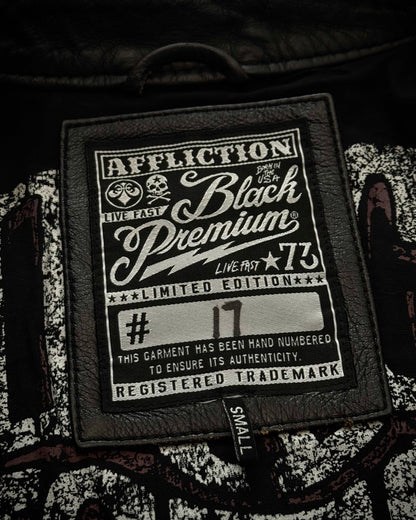 Affliction Limited Edition 3D Fleur De Lis Leather Jacket