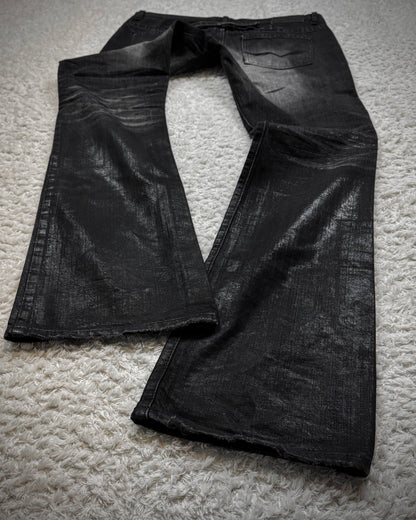 Fuga Waxed Whisker Coated Bootcut Jeans