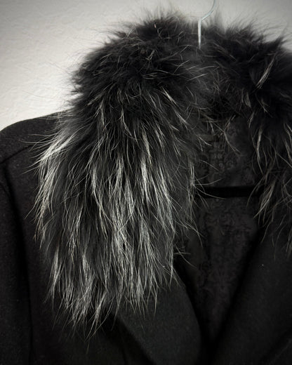 Fuga Raccoon Fur Napoleon Wool Jacket