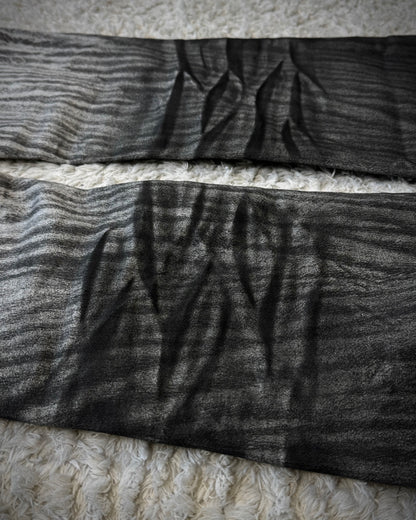 Tornado Mart Zebra Clawmarks Coated Flared Jeans