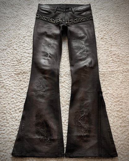 LED Rechwe Veronica Arizona Studded Waxed Flared Jeans