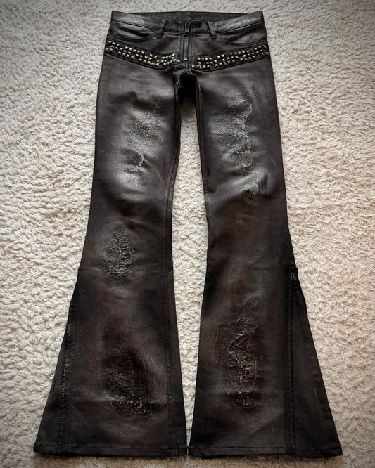 LED Rechwe Veronica Arizona Studded Waxed Flared Jeans