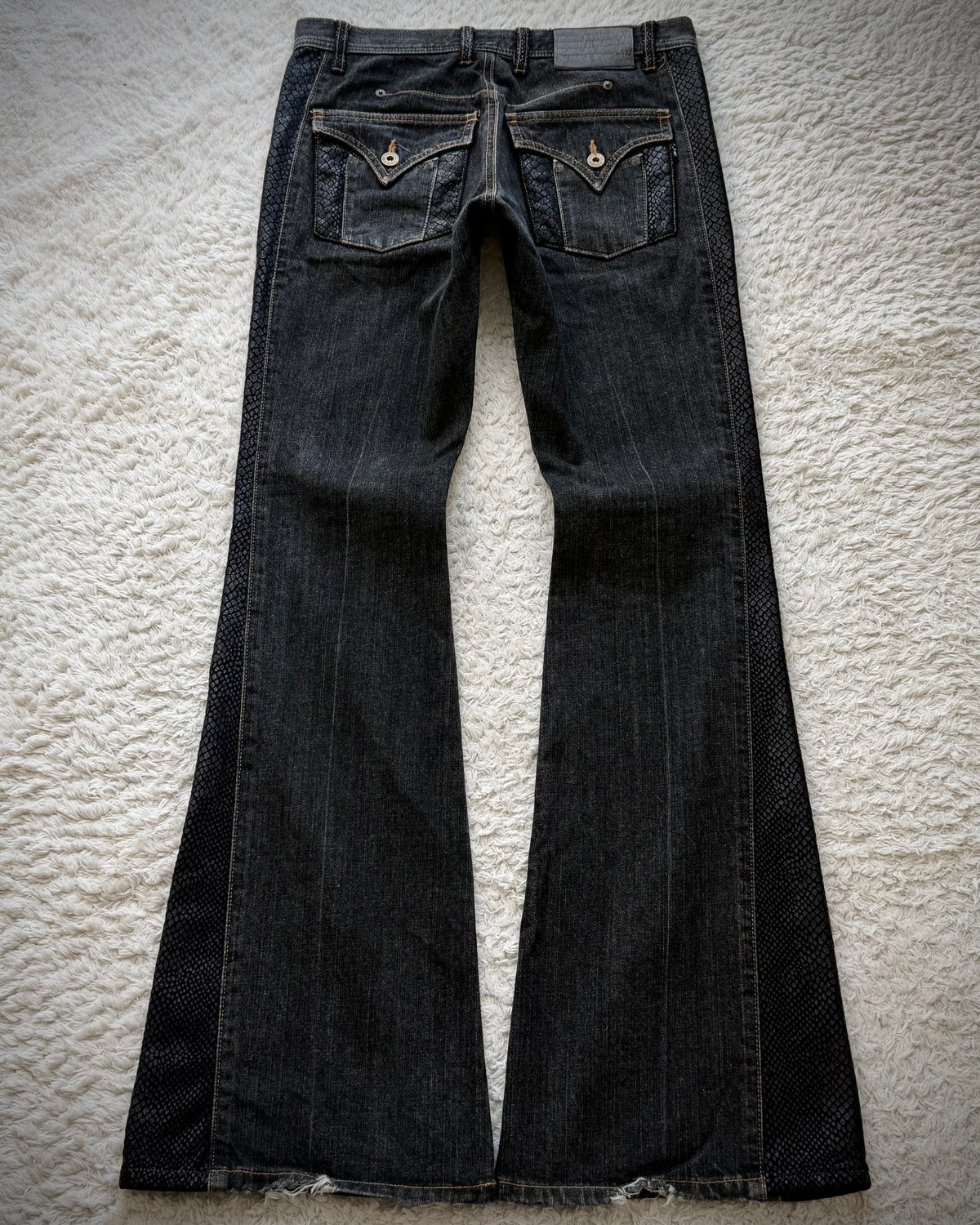Morgan Homme Python Shimmer Flared Jeans