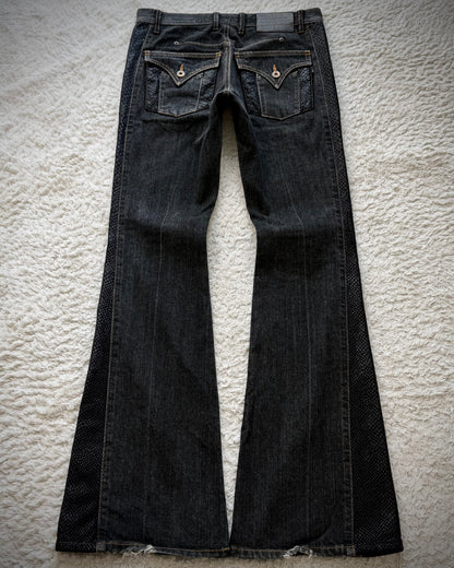Morgan Homme Python Shimmer Flared Jeans