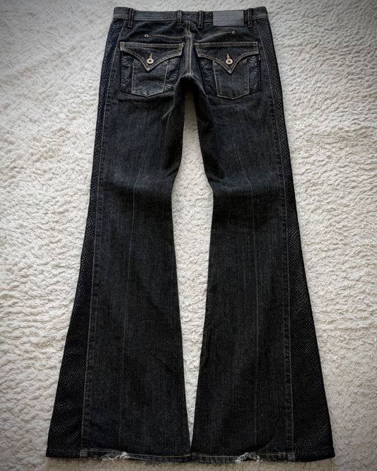 Morgan Homme Python Shimmer Flared Jeans