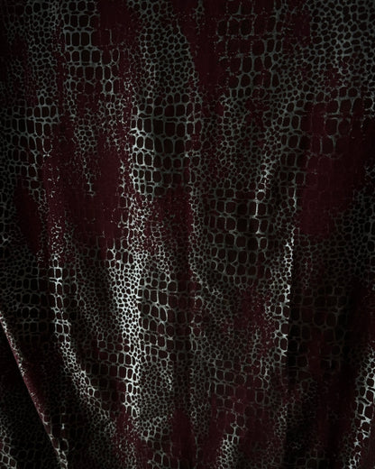 Tornado Mart Bordeaux Silver Snakeskin Pattern T-Shirt